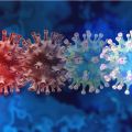 Artist's impression of a mutating coronavirus