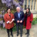 Lord Patten of Barnes, Chancellor of Oxford University with Oxford SU's President (right) and VP for Graduates (left)